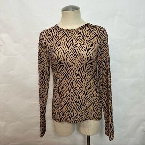 Zara Printed Mesh Long Sleeve Top 138